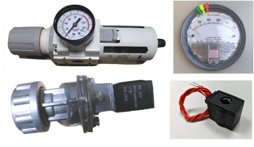 空氣過濾調節器; 脈衝閥 ;差壓計;電池閥