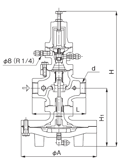 YOSHITAKE -一次壓力調節閥尺寸 GPR-2000 螺紋型